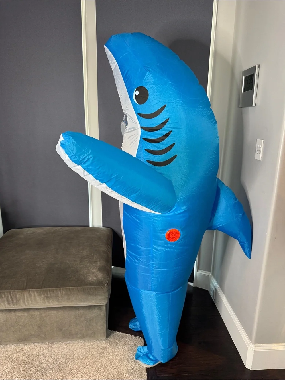 Adults Older Kids Blue Inflatable Shark Costume Halloween fits 59”- 75” NEW